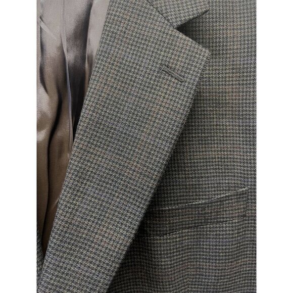 Ralph Lauren Wool Sport Coat Blazer Jacket Houndstooth 46R Dark Gray Black - Picture 9 of 12